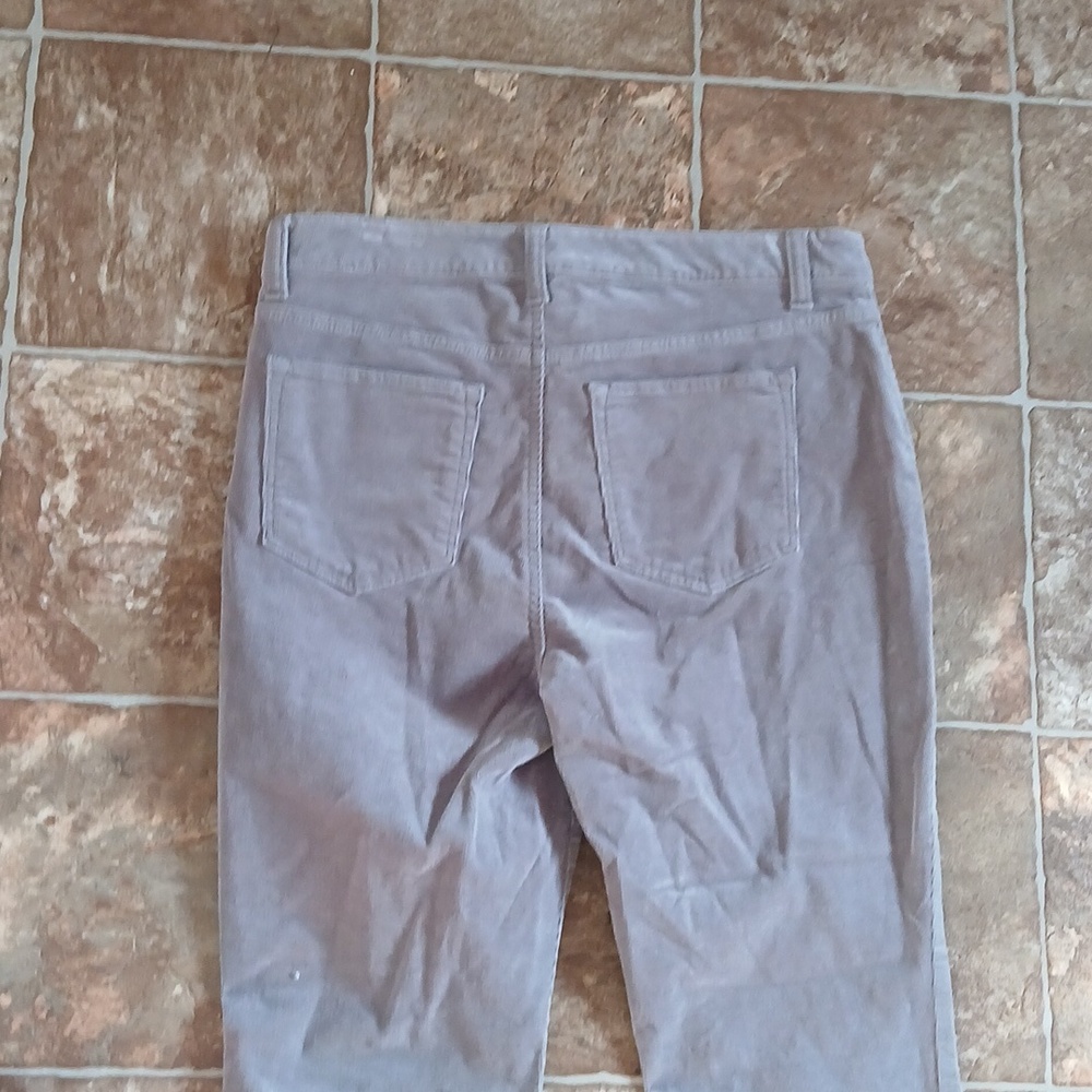 Talbots High Waist Rise Straight Leg Light Gray Corduroy Pants Size 10p - Picture 5 of 5